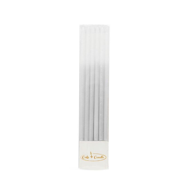 Tall Silver Ombre Candles - The Party Room