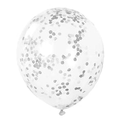 Silver Confetti Balloons (6 Pack) - The Party Room