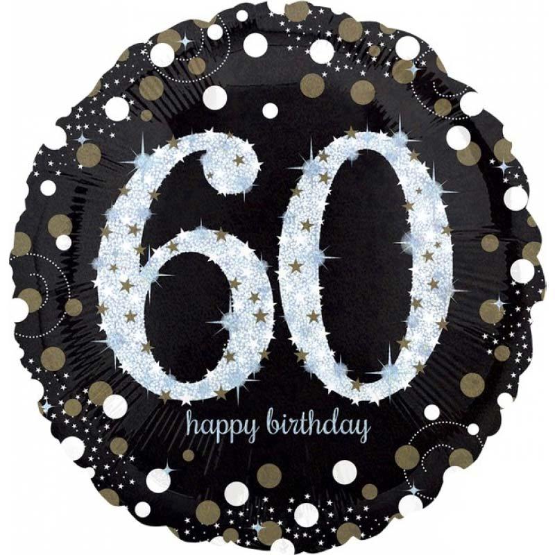 Sparkling 60th Birthday Foil Balloon - The Party Room