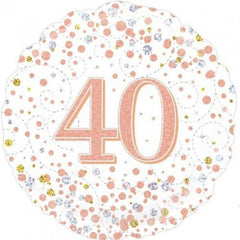 Sparkling Rose Gold 40th Birthday Foil Balloon - The Party Room