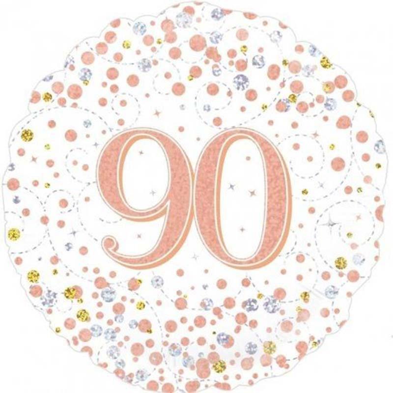 Sparkling Rose Gold 90th Birthday Foil Balloon - The Party Room