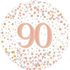 Sparkling Rose Gold 90th Birthday Foil Balloon - The Party Room