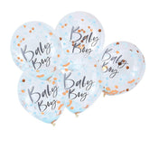 Blue Baby Boy Baby Shower Confetti Balloons 5pk - The Party Room
