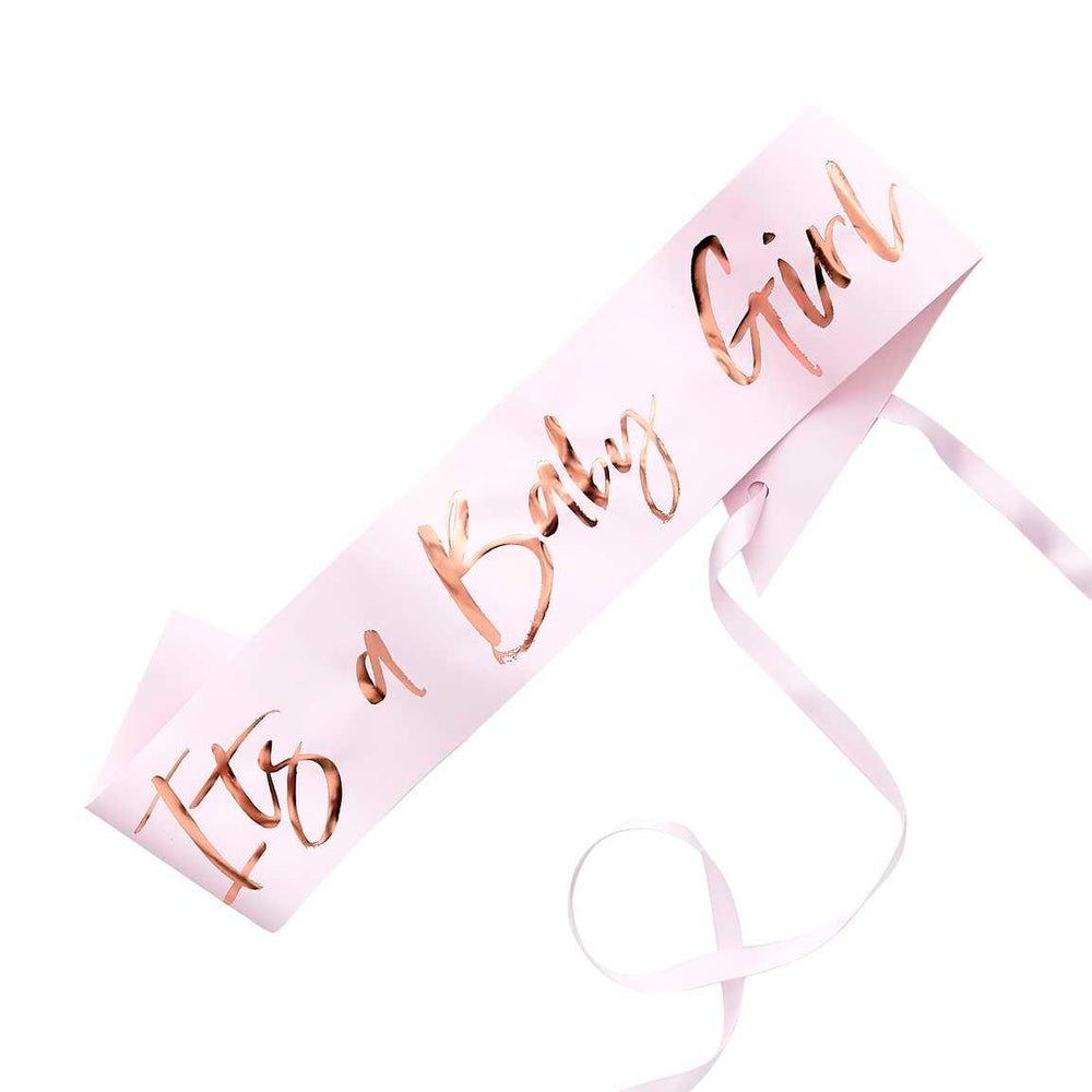 It's a Baby Girl Pink Baby Shower Sash - The Party Room