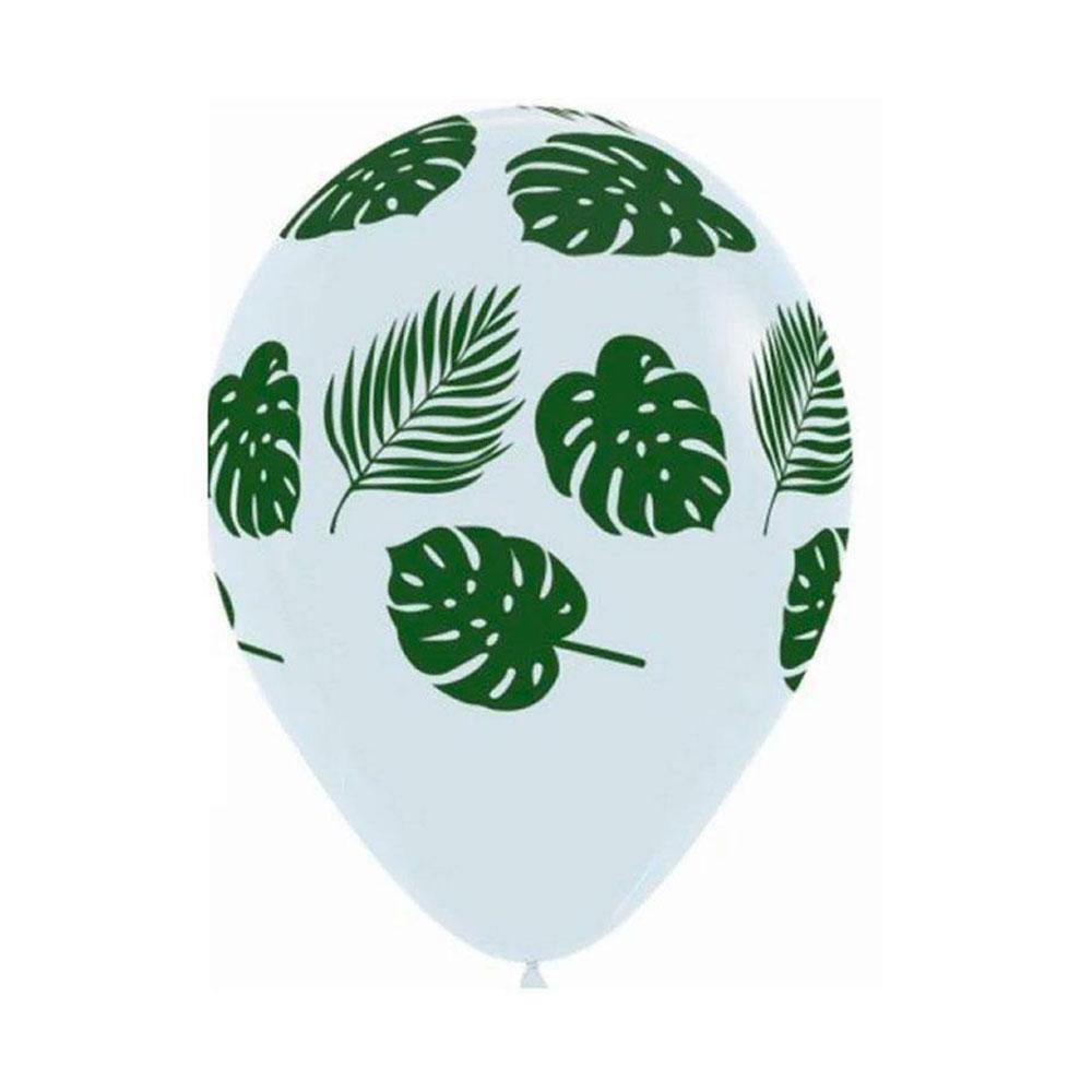 White Tropical Leaf Balloons - The Party Room