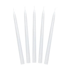 White Taper Dinner Candles 10pk - The Party Room