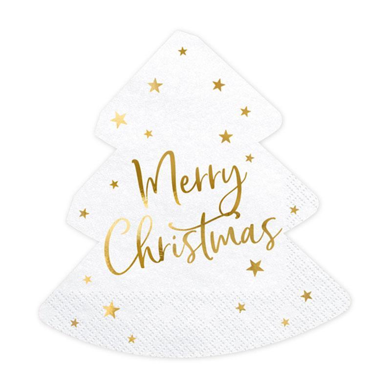 White Christmas Tree Napkins - The Party Room