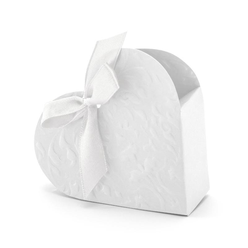 White Heart Favour Boxes 10pk - The Party Room