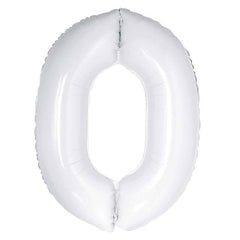 White Giant Foil Number Balloon - 0 - The Party Room