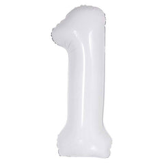 White Giant Foil Number Balloon - 1 - The Party Room