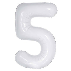 White Giant Foil Number Balloon - 5 - The Party Room