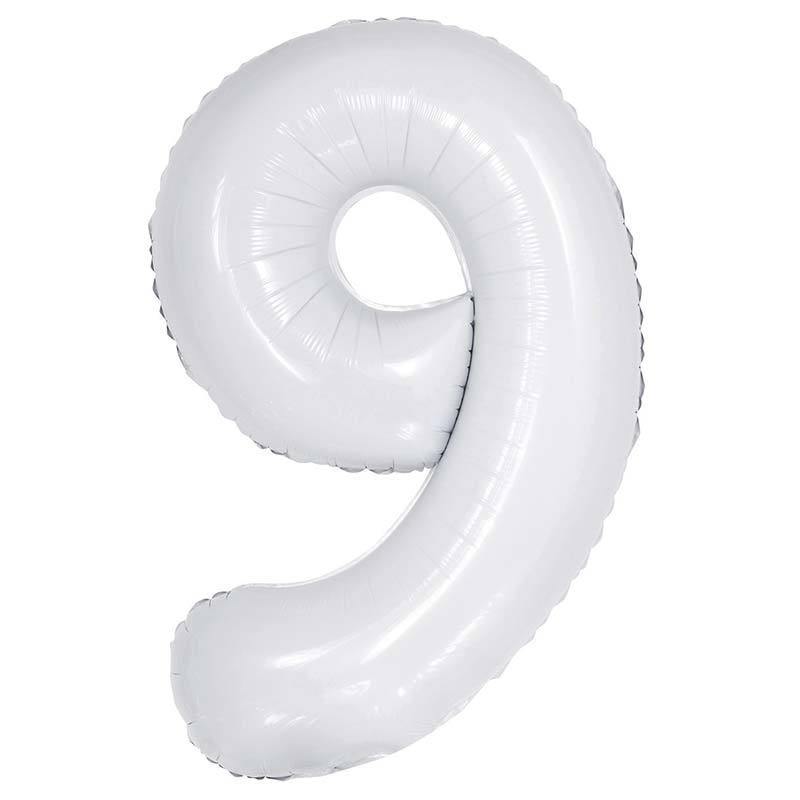 White Giant Foil Number Balloon - 9 - The Party Room