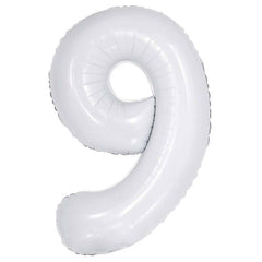 White Giant Foil Number Balloon - 9 - The Party Room