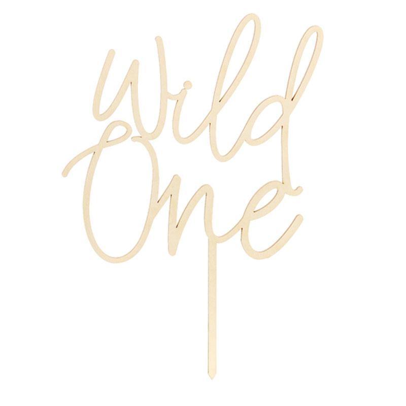 Wooden Wild One Cake Topper - The Party Room