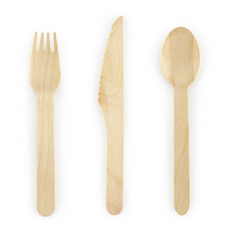 Wooden Cutlery Set 18pk - The Party Room