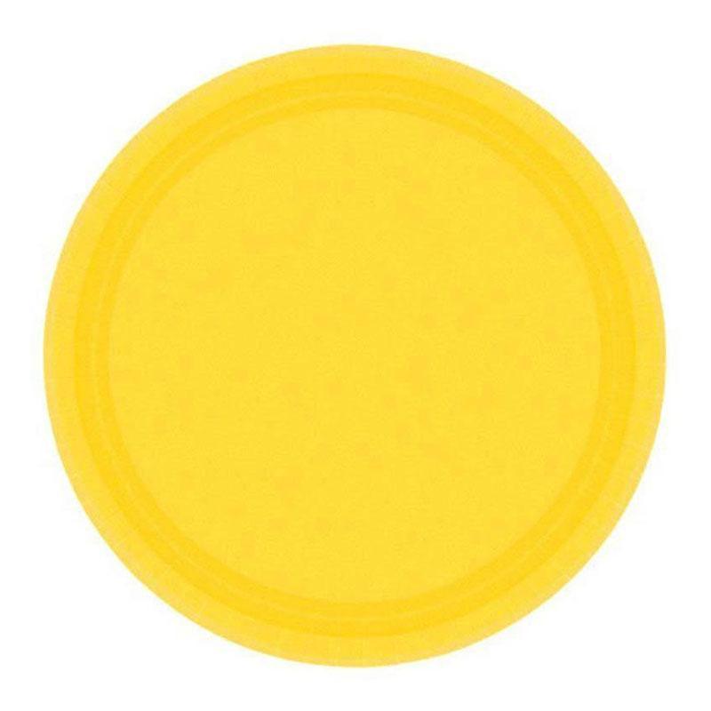 Yellow Plates (20 Pack) - The Party Room