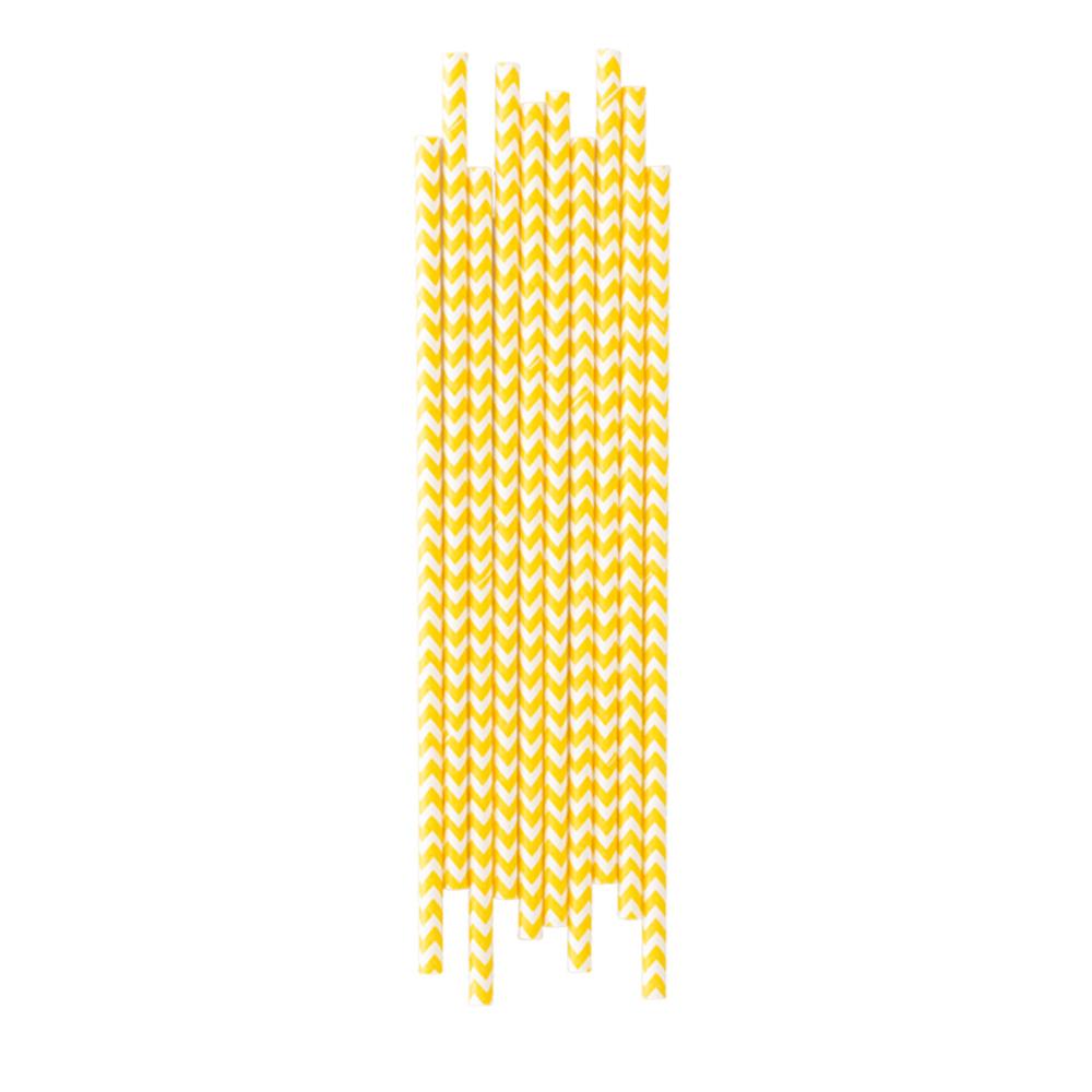 Yellow Chevron Paper Straws - The Party Room