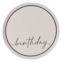 Nude & Black Happy Birthday Plates 8pk - The Party Room