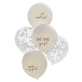 She Said Yes Confetti Engagement Balloon Bundle 5pk - The Party Room
