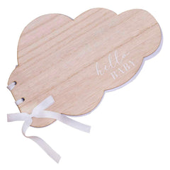 Wooden Hello Baby Cloud Baby Shower Guest Book - The Party Room