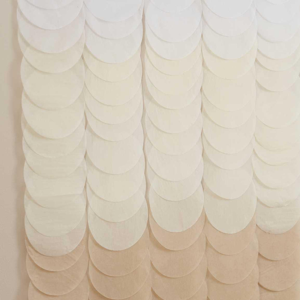 Neutral Ombre Tissue Paper Disc Party Backdrop - The Party Room