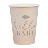 Hello Baby Neutral Baby Shower Cups 8pk - The Party Room