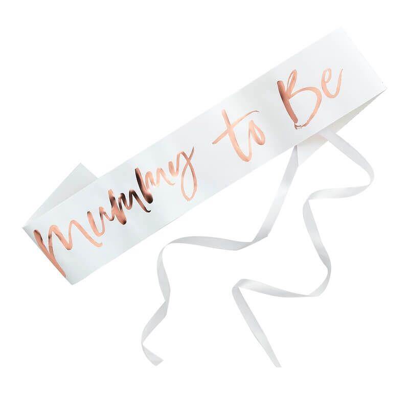Rose Gold Mum to be Baby Shower Sash - The Party Room