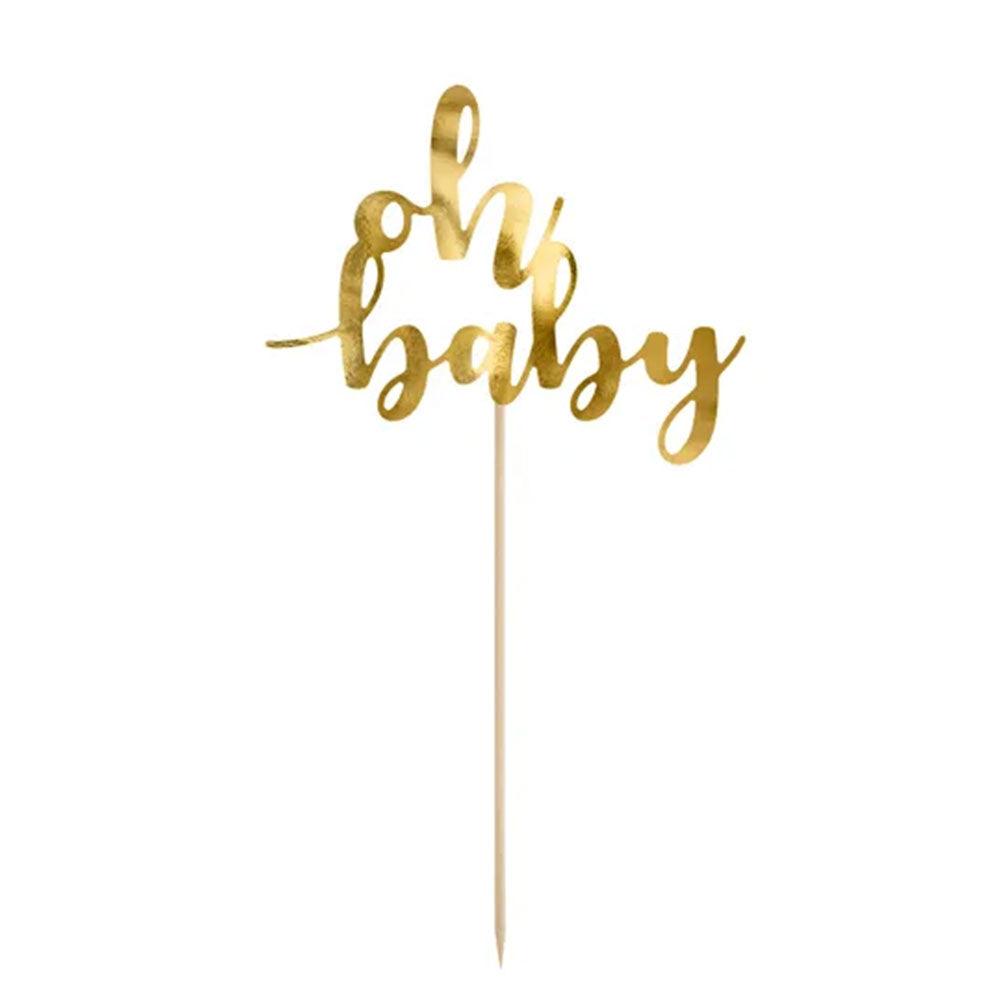 Gold Oh Baby Cake Topper - The Party Room