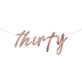 30th Rose Gold Happy Birthday Banner Bunting - The Party Room