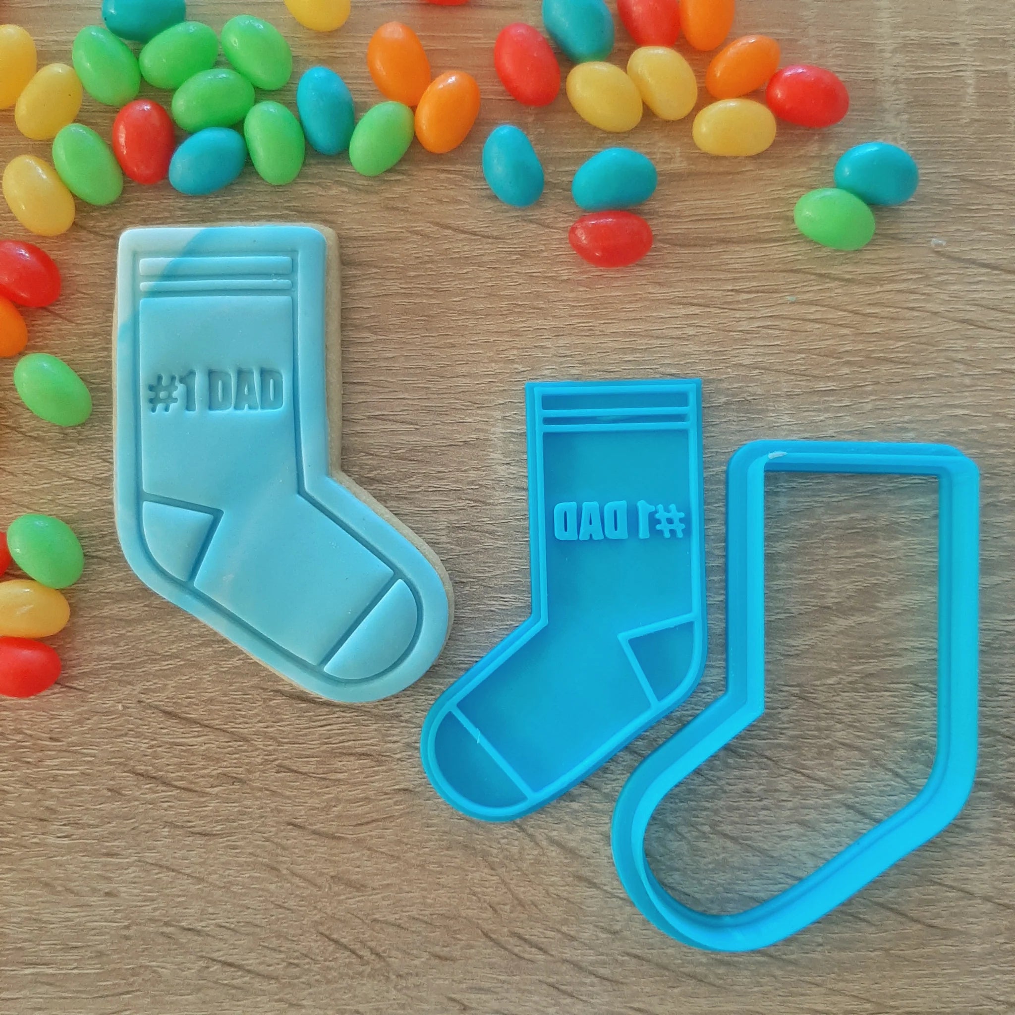 #1 Dad Sock Cookie Cutter & Fondant Stamp