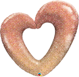 Rose Gold Glitter Ombre Heart balloon