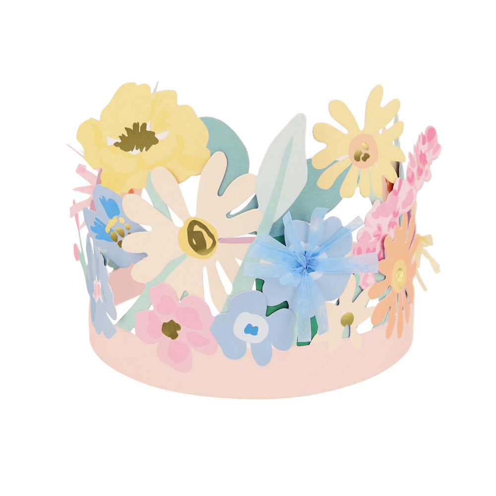 Flower Paper Crowns - 8 pkt