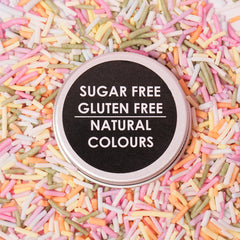 Sugar Free Natural Coloured Pastel Rainbow Jimmies Sprinkles