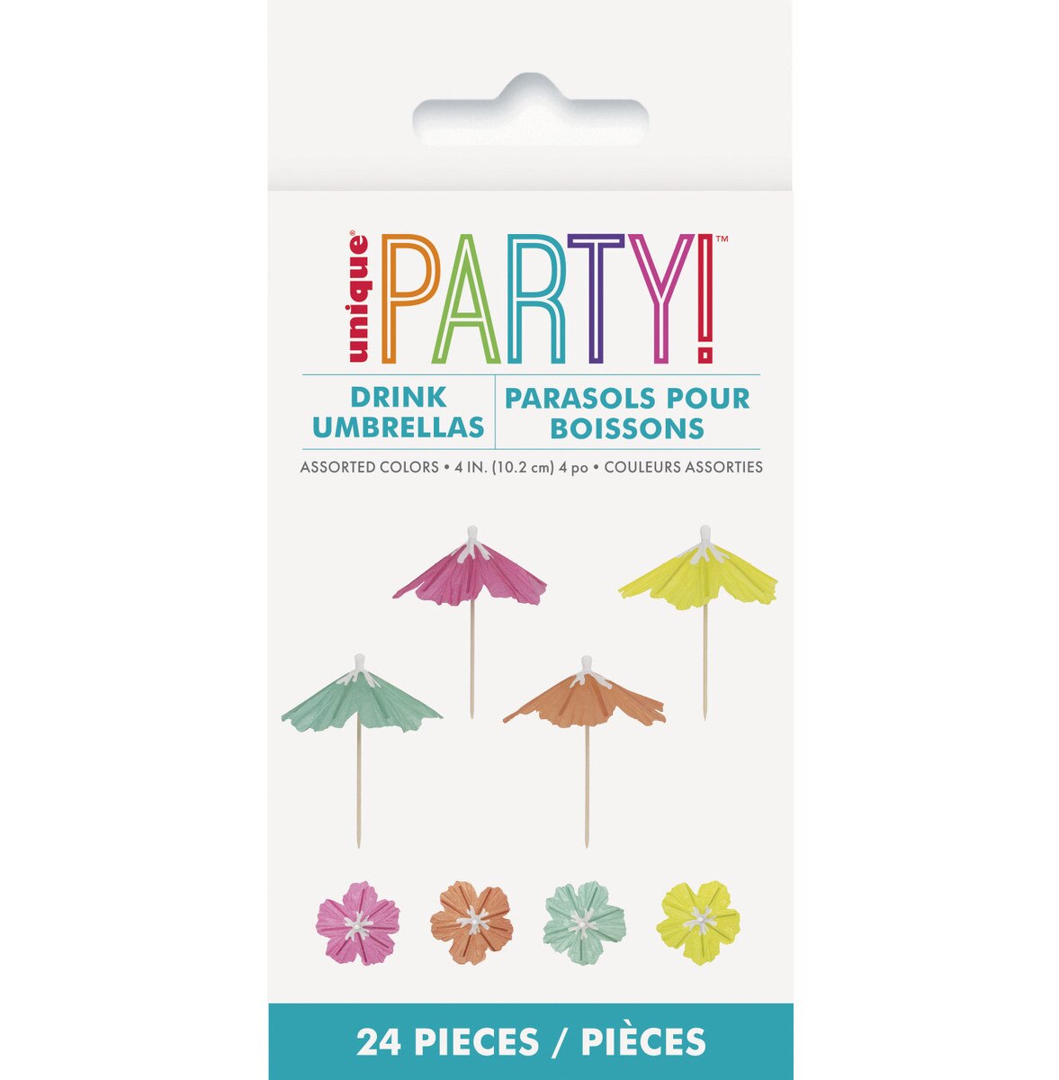 Flower Shaped Parasol Pick Umbrellas 24pk