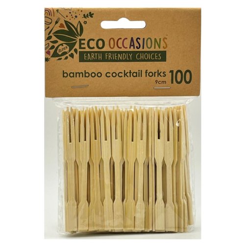 Bamboo Cocktail Forks 100pk
