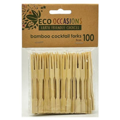 Bamboo Cocktail Forks 100pk