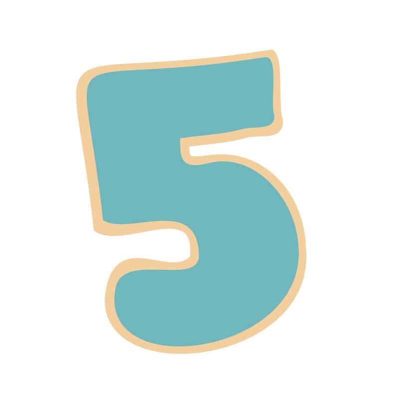 Number 5 Cookie Cutter