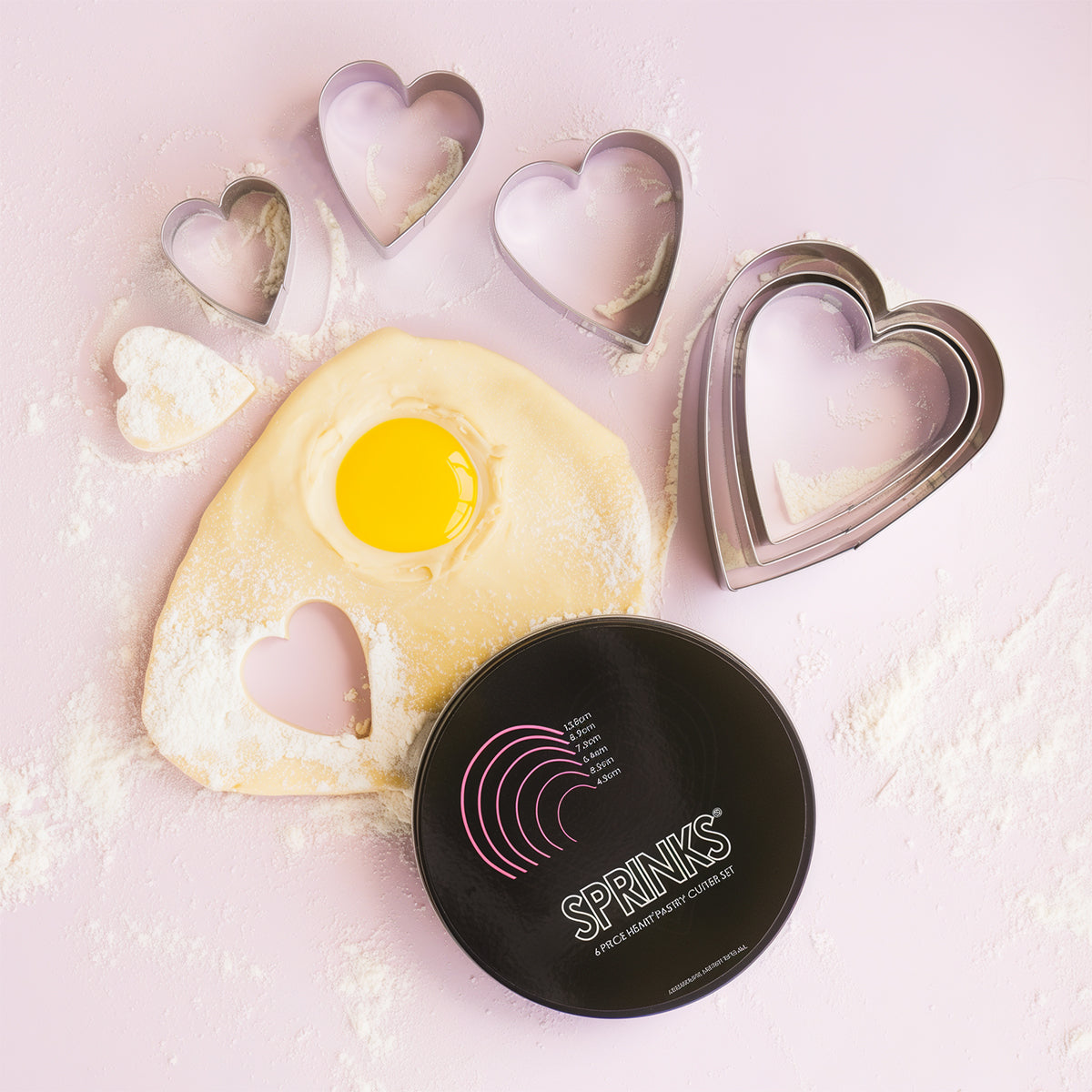 6 Piece Heart Shaped Cookie Cutters