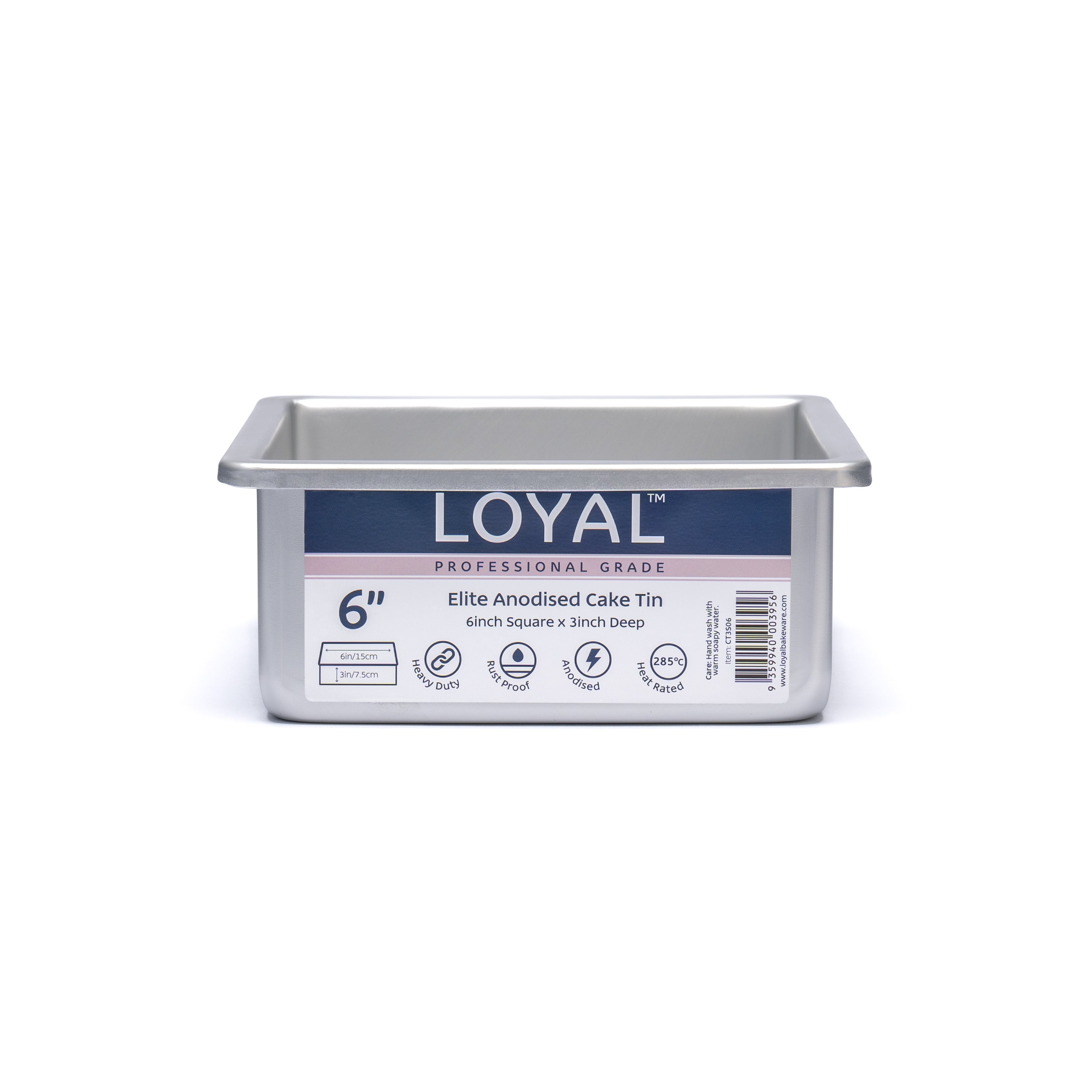 LOYAL Square Cake Tin 6" x 3" (15cm x 7.5cm)