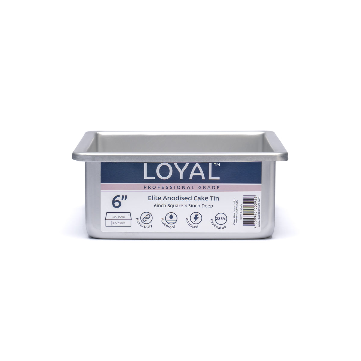 LOYAL Square Cake Tin 6" x 3" (15cm x 7.5cm)