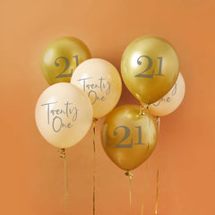 Gold & Nude Twenty One Balloons 6pk