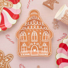 Gingerbread House Shaped Plates 8pk