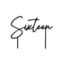 Black Sixteen Acrylic Cake Topper