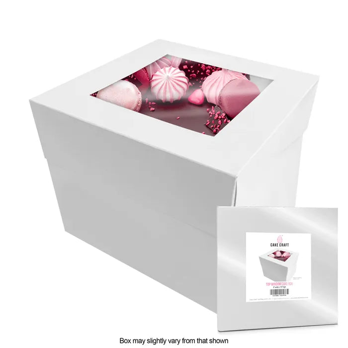 Tall Window Cake Box 8x8x10in (20cm x 20cm x 25cm high)