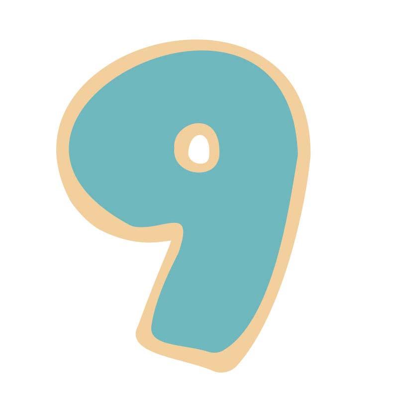 Number 9 Cookie Cutter