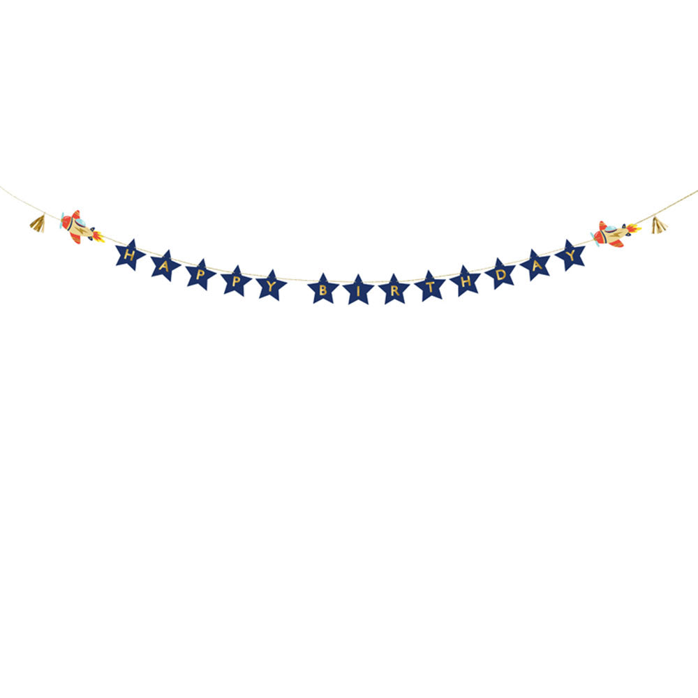 Airplane Happy Birthday Banner