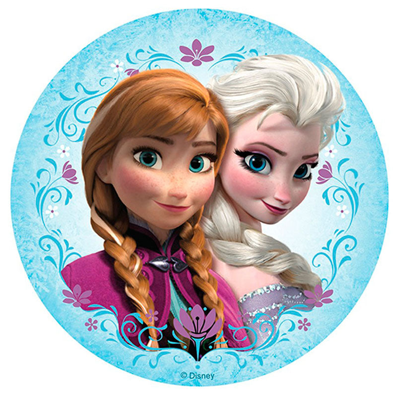 Frozen Anna & Elsa Edible Icing Cake Image