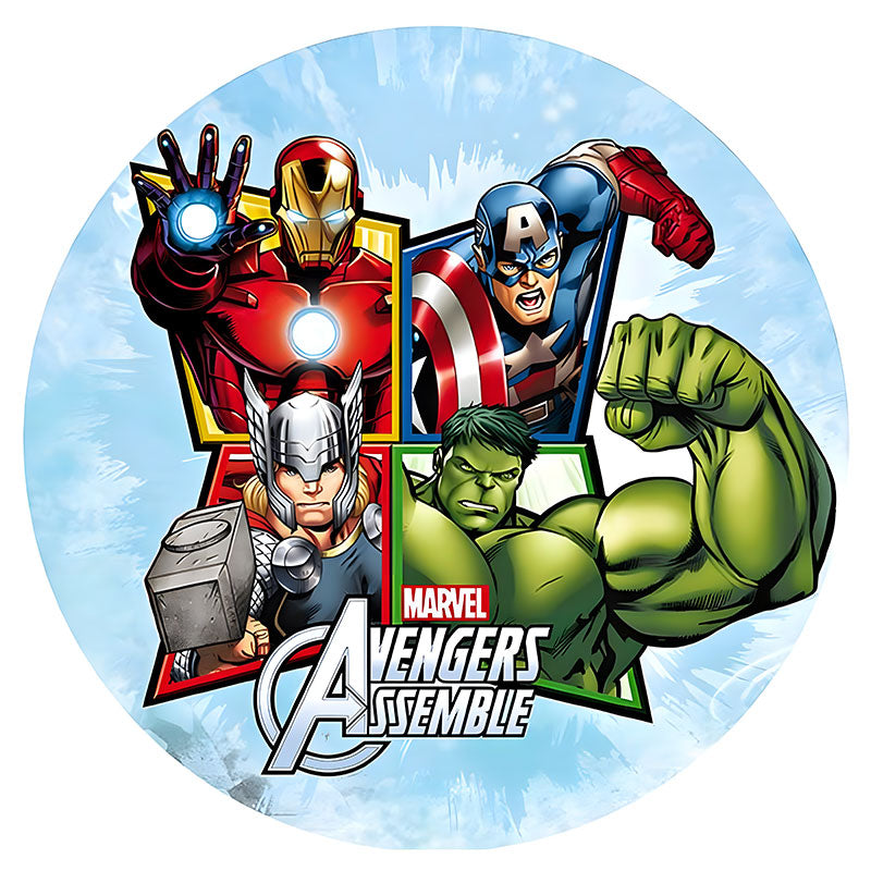 Avengers Assemble Edible Icing Cake Image