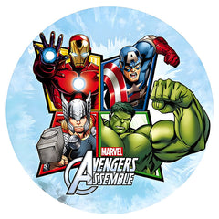 Avengers Assemble Edible Icing Cake Image