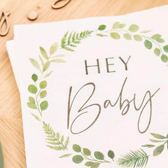 Botanical Hey Baby Shower Napkins 16pk
